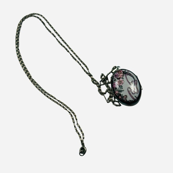 Michaela Frey Austria Hand Painted Enamel Silver Floral Art Necklace - Picture 6 of 8